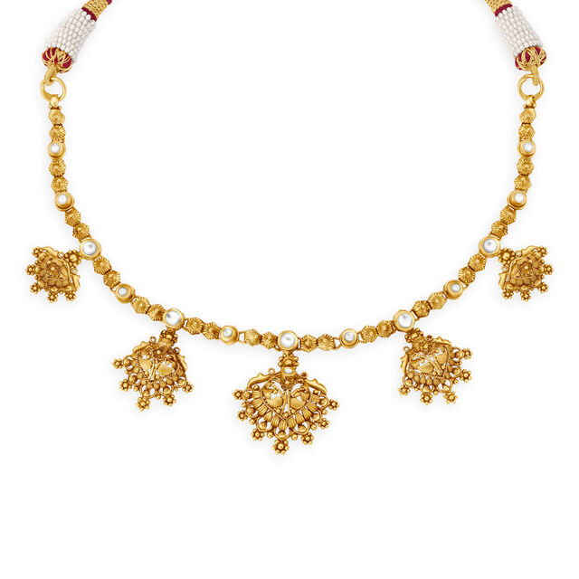Magnificent Traditional Gold Necklace Set,,hi-res 2