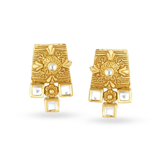 Queenly Traditional Geometric Gold Necklace Set 4