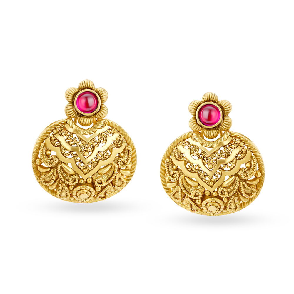 Antique gold earrings tanishq hotsell