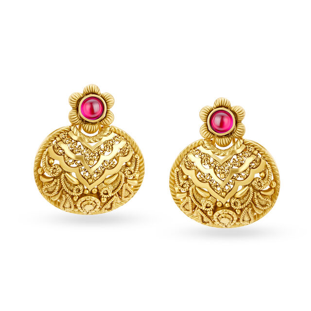 Intricate Gold Antique Drop Earrings,,hi-res 2