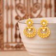 Exquisite Kundan Antique Gold Drop Earrings 