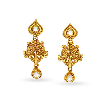 Teardrop Motif Drop Earrings
