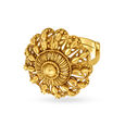 Majestic 18 Karat Yellow Gold Decorative Floral Finger Ring,,hi-res 2