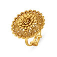 Flowering 18 Karat Yellow Gold Finger Ring,,hi-res 2
