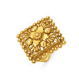 Inspired 18 Karat Yellow Gold Beaded Finger Ring,,hi-res 