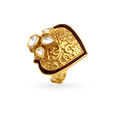 Splendid Nature Inspired Gold Burfi Ring,,hi-res 