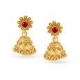 Radiant Floral Antique Gold Jhumkas,,hi-res 