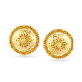 Regal 18 Karat Yellow Gold Floral Chakra Stud Earrings,,hi-res 2