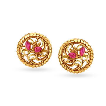 Hypnotic Gold Fancy Stud Earrings