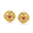 Opulent Gold Round Stud Earrings,,hi-res 2