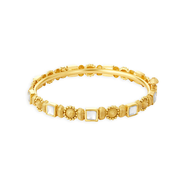Floral Kundan Gold Bangles,,hi-res 3