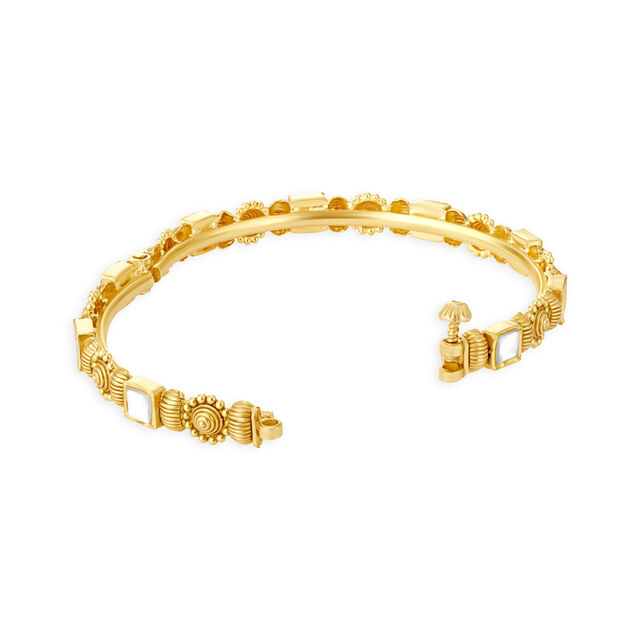 Floral Kundan Gold Bangles,,hi-res 4