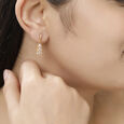 18 KT Yellow Gold Diamond Drop Earrings,,hi-res 3