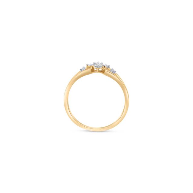 18KT Yellow Gold Geometric Diamond Finger Ring 2