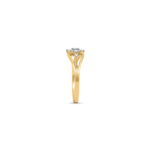 18KT Yellow Gold Geometric Diamond Finger Ring 3