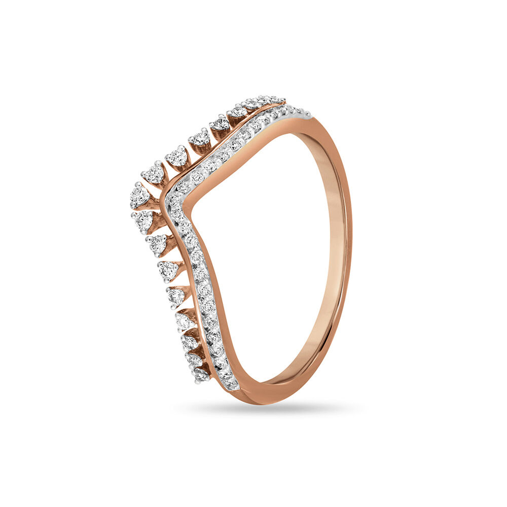 Buy 18 KT Rose Gold Diamond Studded Vanki Ring at Best Price Tanishq UAE