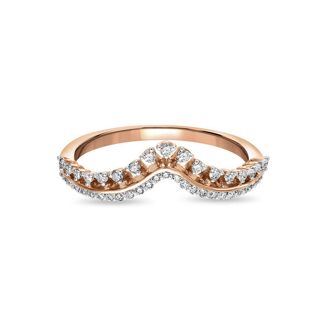 18 KT Rose Gold Diamond Studded Vanki Ring 2