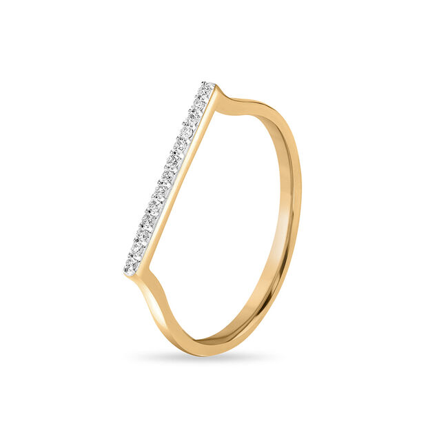 18 KT Yellow Gold Minimal Diamond Ring 