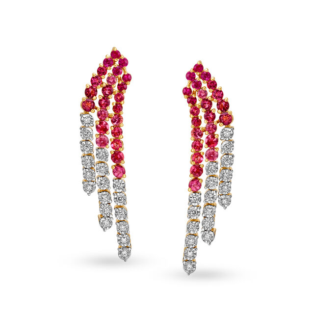 Artsy Diamond and Ruby Necklace Set in Yellow and White Gold 2