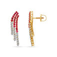 Artsy Diamond and Ruby Necklace Set in Yellow and White Gold 3