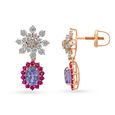 Glamorous Diamond and Ruby Necklace Earrings Set,,hi-res 4