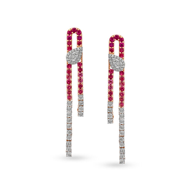 Dreamy 18 Karat White And Rose Gold And Diamond Drops,,hi-res 