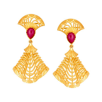Regal 18 Karat Yellow Gold Bell Shaped Drop Earrings