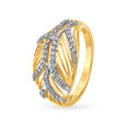 Striking 18 Karat Yellow Gold And Diamond Artistic Ring,,hi-res 