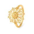 Stunning Floral Gold Finger Ring,,hi-res 