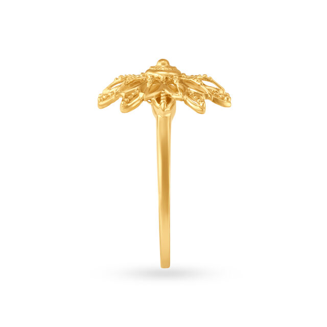 Stunning Floral Gold Finger Ring,,hi-res 3