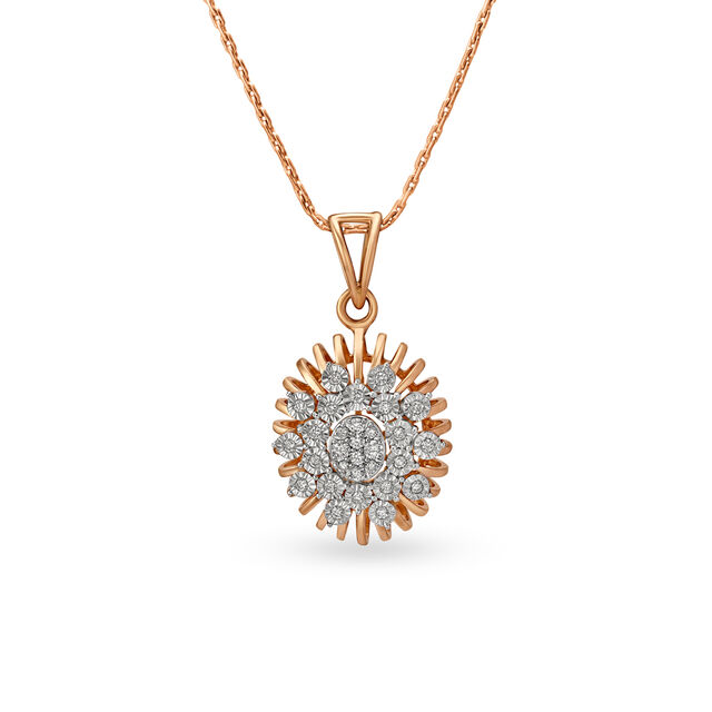 Spectacular 18 Karat Rose And White Gold And Diamond Ovoid Pendant,,hi-res 