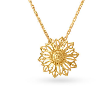 Enchanting Gold Floral Pendant