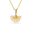 Dainty Floral Gold Pendant,,hi-res 