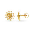 Radiant Floral Gold Stud Earrings,,hi-res 2