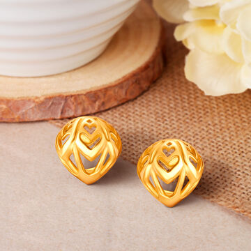 Stylish Gold Stud Earrings