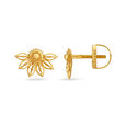 Unique Floral Gold Stud Earrings,,hi-res 2