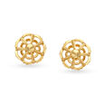 Captivating Floral Gold Stud Earrings,,hi-res 