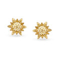 Charming Floral Gold Stud Earrings 