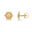 Charming Floral Gold Stud Earrings 2