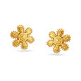Magnificent Floral Gold Stud Earrings,,hi-res 