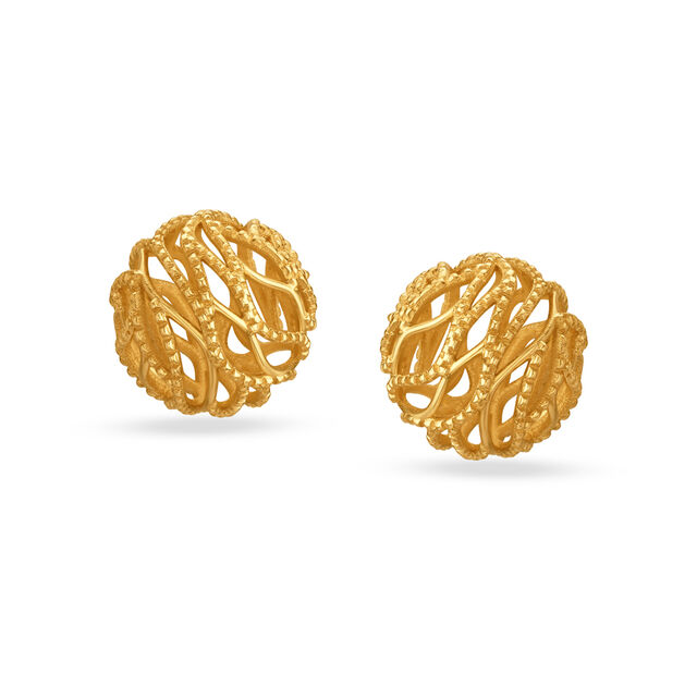 Glamorous Abstract Gold Stud Earrings,,hi-res 