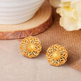 Classy Floral Gold Stud Earrings,,hi-res 