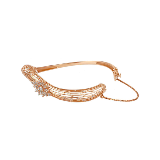 Nature Inspired Diamond Bangle in Yellow and White Gold 2