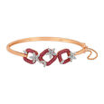 Entrancing Diamond and Ruby Bangle in Rose Gold,,hi-res 
