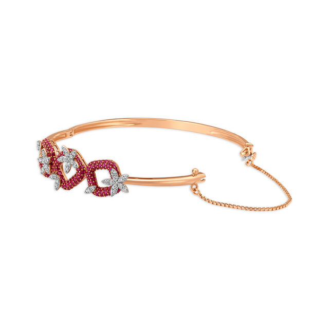 Entrancing Diamond and Ruby Bangle in Rose Gold,,hi-res 3