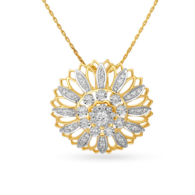 Tanishq Gold Pendant and Earrings Set 2