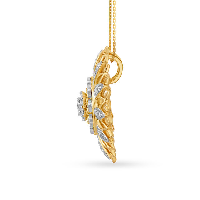 Tanishq Gold Pendant and Earrings Set 3