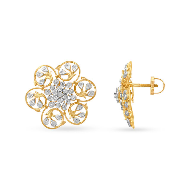 Intricate Diamond Pendant Set in a Floral Pattern,,hi-res 5