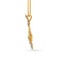 Grand Floral Yellow and White Gold Pendant and Earrings Set with Diamonds,,hi-res 3