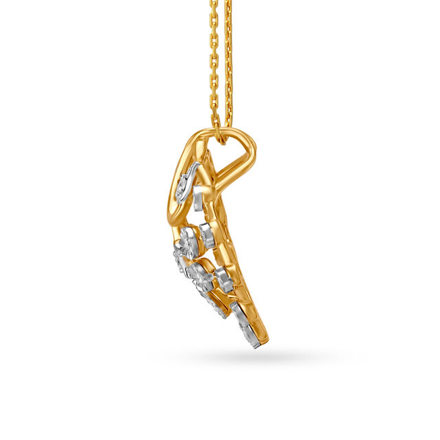 Lush Floral Motif Diamond Pendant and Earrings Set,,hi-res 3